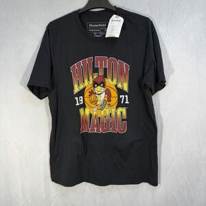 iowa state cyclones T-shirt NEW Fits A Large Hilton Majic Print  Black